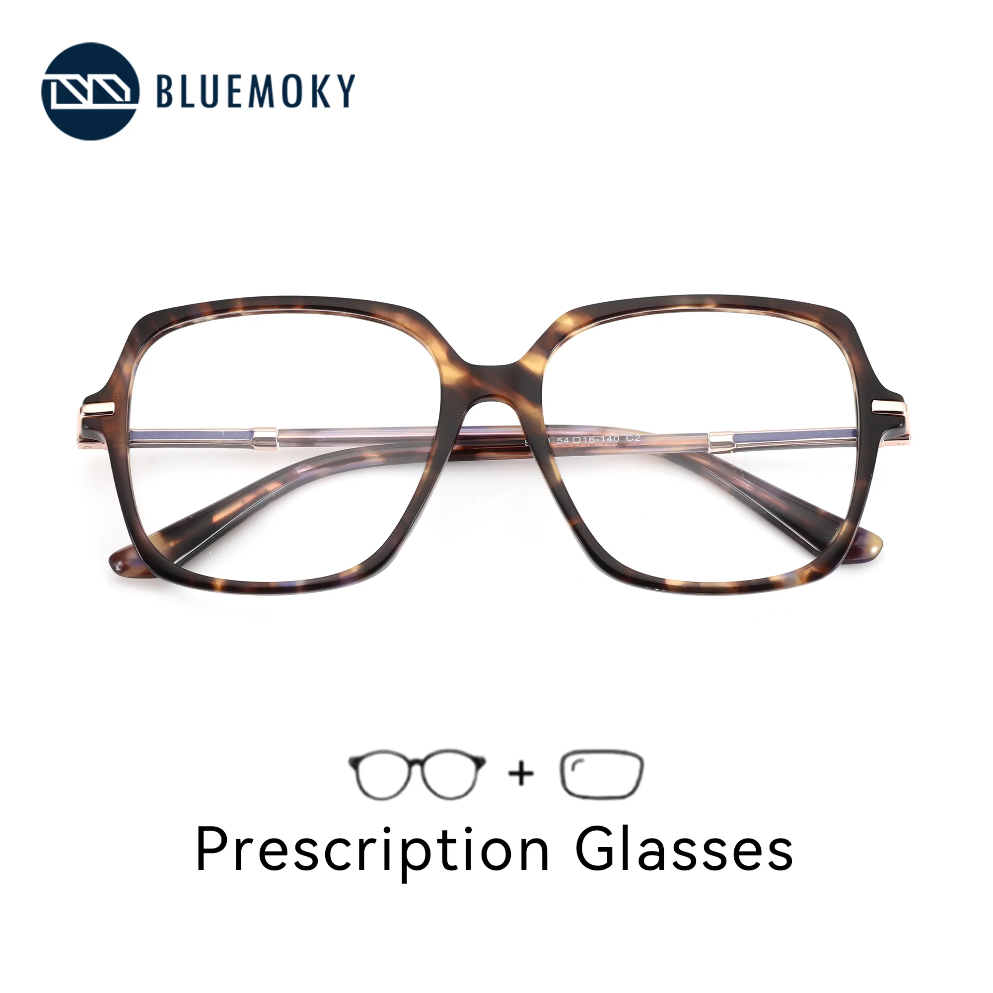 

BLUEMOKY L Size Acetate Hexagon Design Prescription Glasses For Women Anti Blue Light Photochromic Optical Eyeglasses