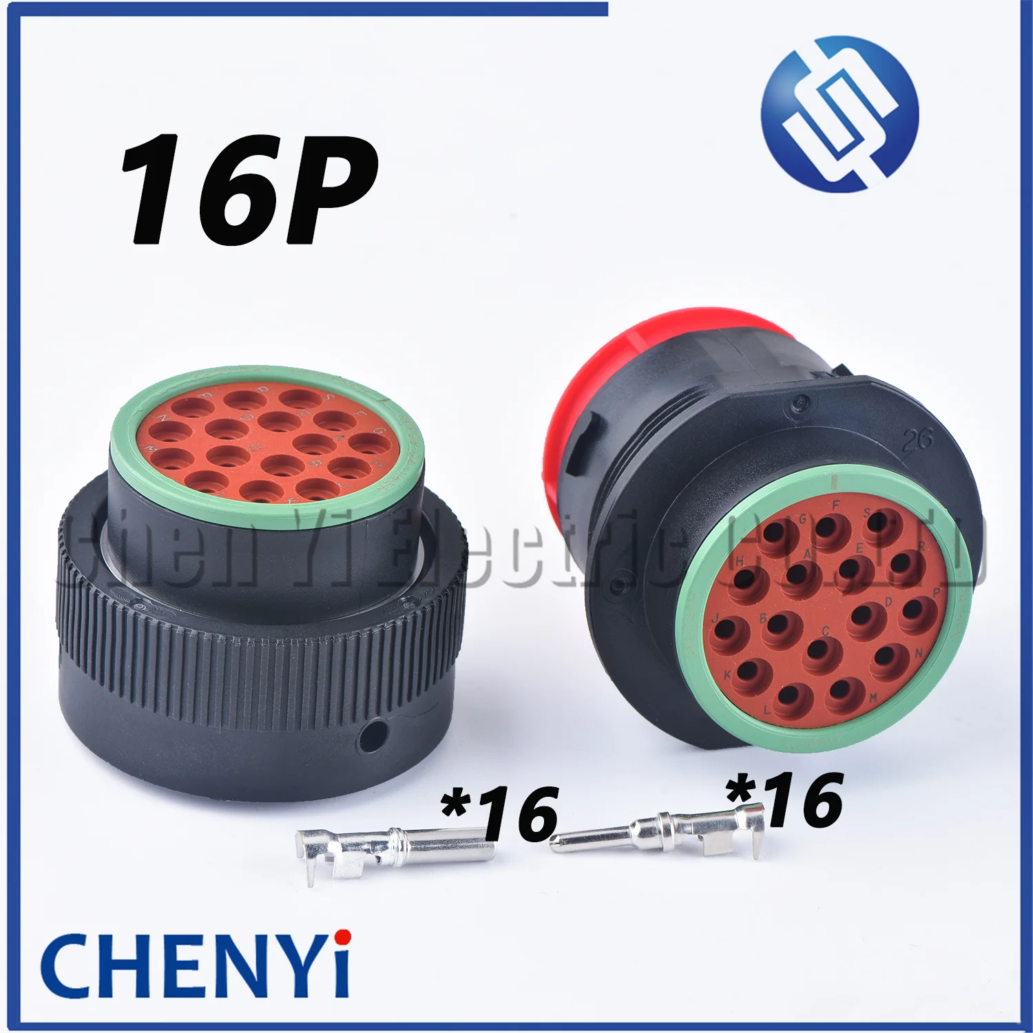 

Deutsch Original 16 Pin connector HDP20 CBL series socket BLK IP67 25A HDP26-24-16SN HDP24-24-16PN Jcb 3c plug With Terminals