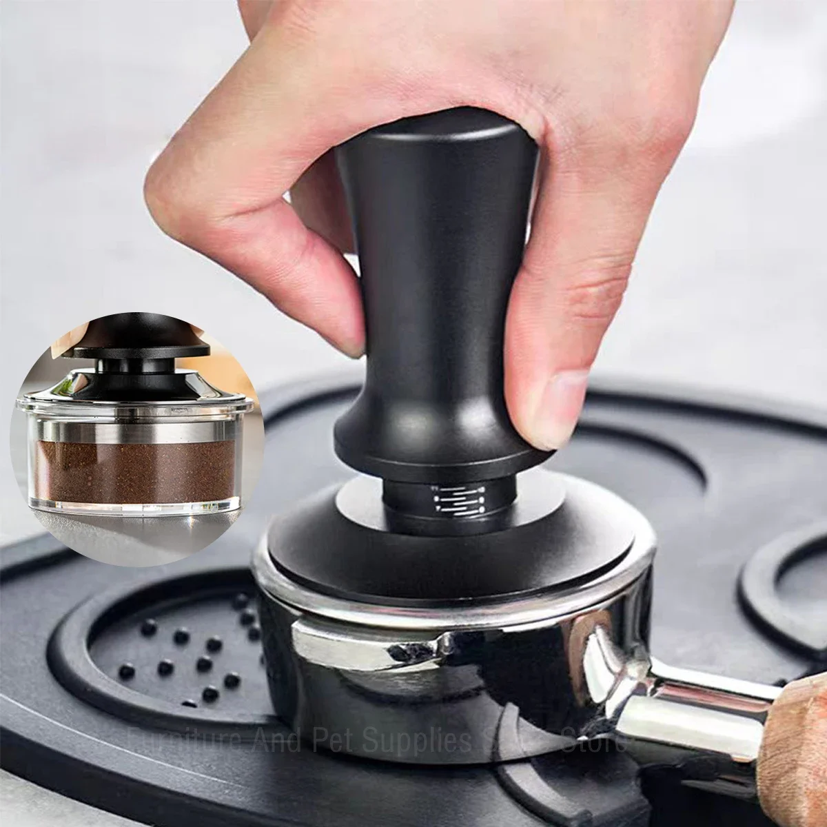 Coffee pot constant pressure 51MM 53MM 58MM calibration 30Lbs for espresso stainless steel accessories barista powder press