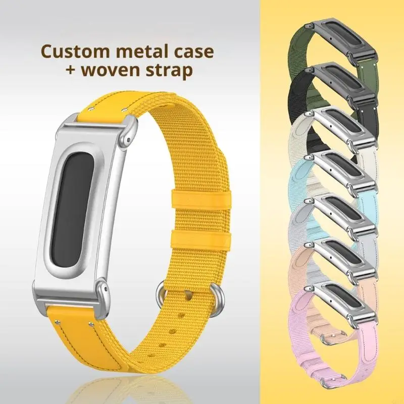 Q6PA Commuting Watch Strap with Case Frame, Fabric Texture, Daily Use Comfort and Pin Fastener Support for Routine Wear