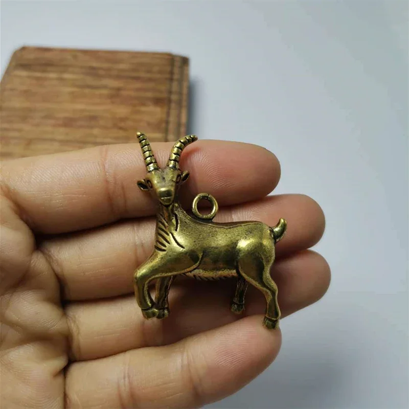 Collection Pure Copper Solid Core Goat Key Buckle Small Ornament