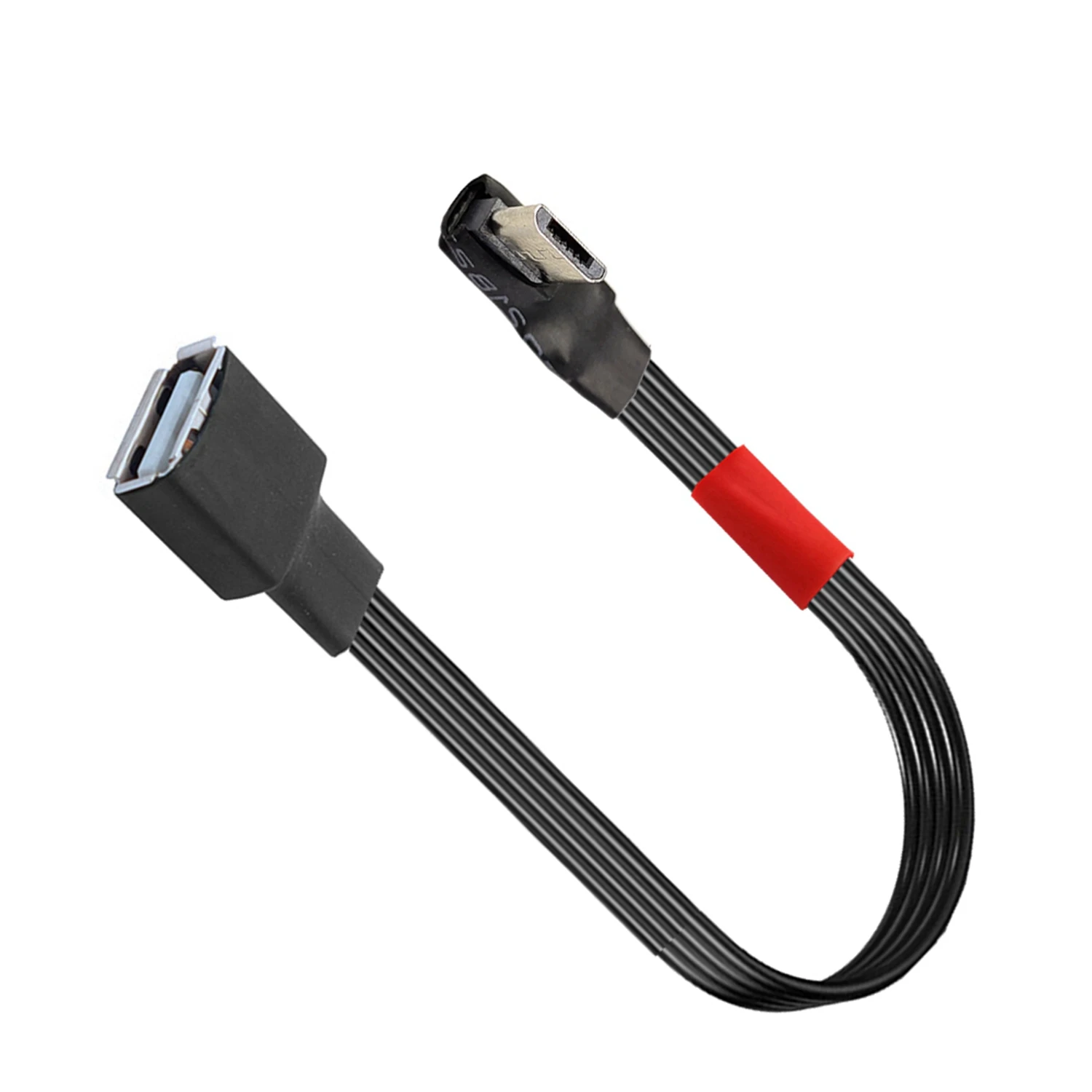 Micro-Flat-auf-OTG-USB-Kabel, geeignet für Telefone und Computer, funktioniert auf Micro-USB-Stecker auf USB 2.0-Buchse, Adapter um 90 Grad