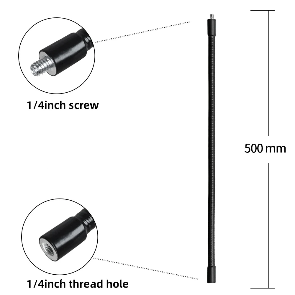 Flexible Metallrohrstange Einbeinstativ Selfie Stick Ständer mit 1/4 Zoll Schraube/Kugelkopf-Verlängerungsarm für Kamerastativ-Handy – Detail 28