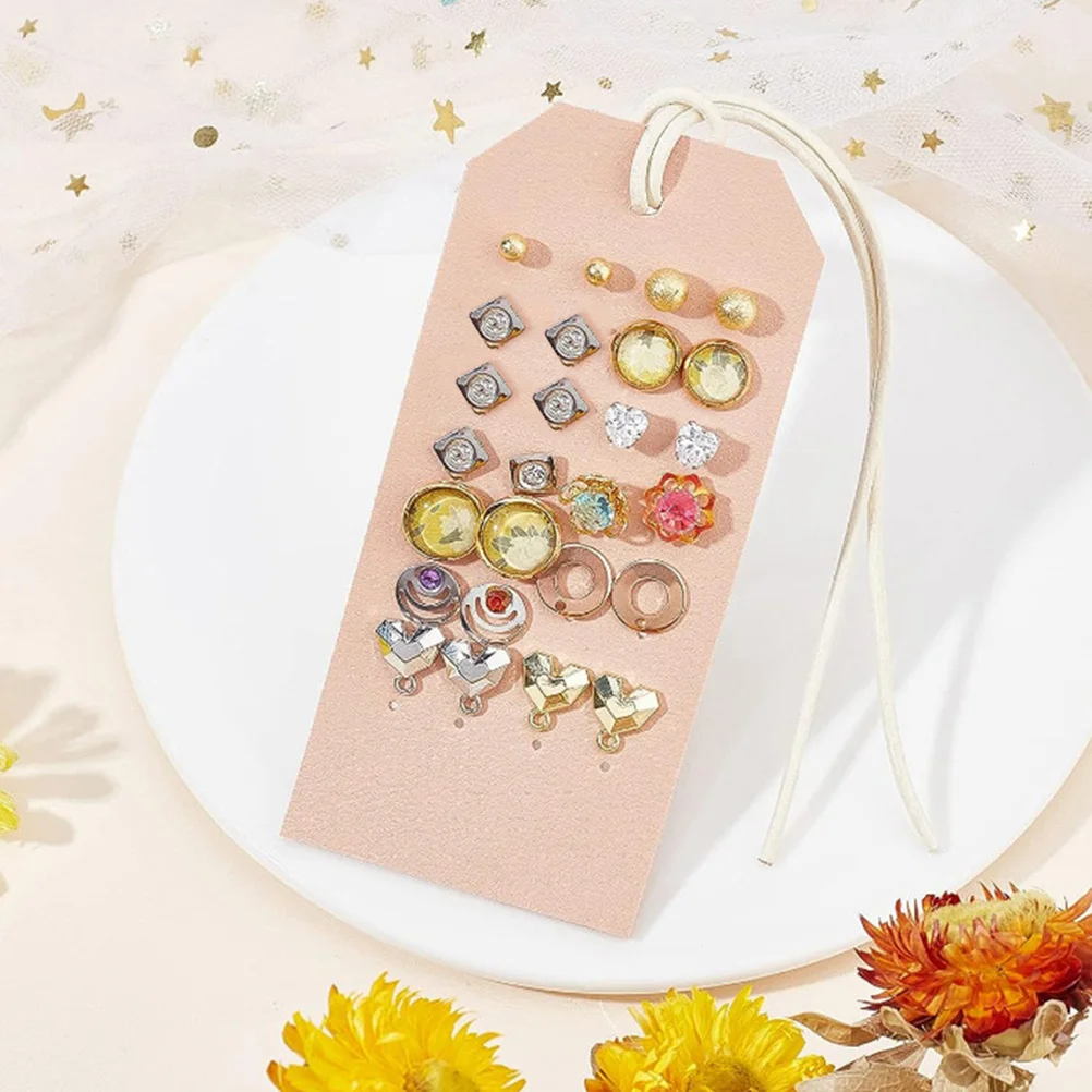 

Earring Display Holder PU Double-Sided Hanging Earring Card Stylish Compact Stable Organizer for Home Shop Travel