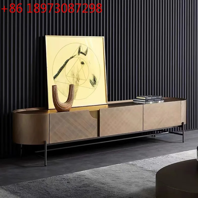 

Итальянский светлый роскошный гостиной, боковой шкаф для телевизора на высоких ножках, высококачественный шкафчик в стиле краски