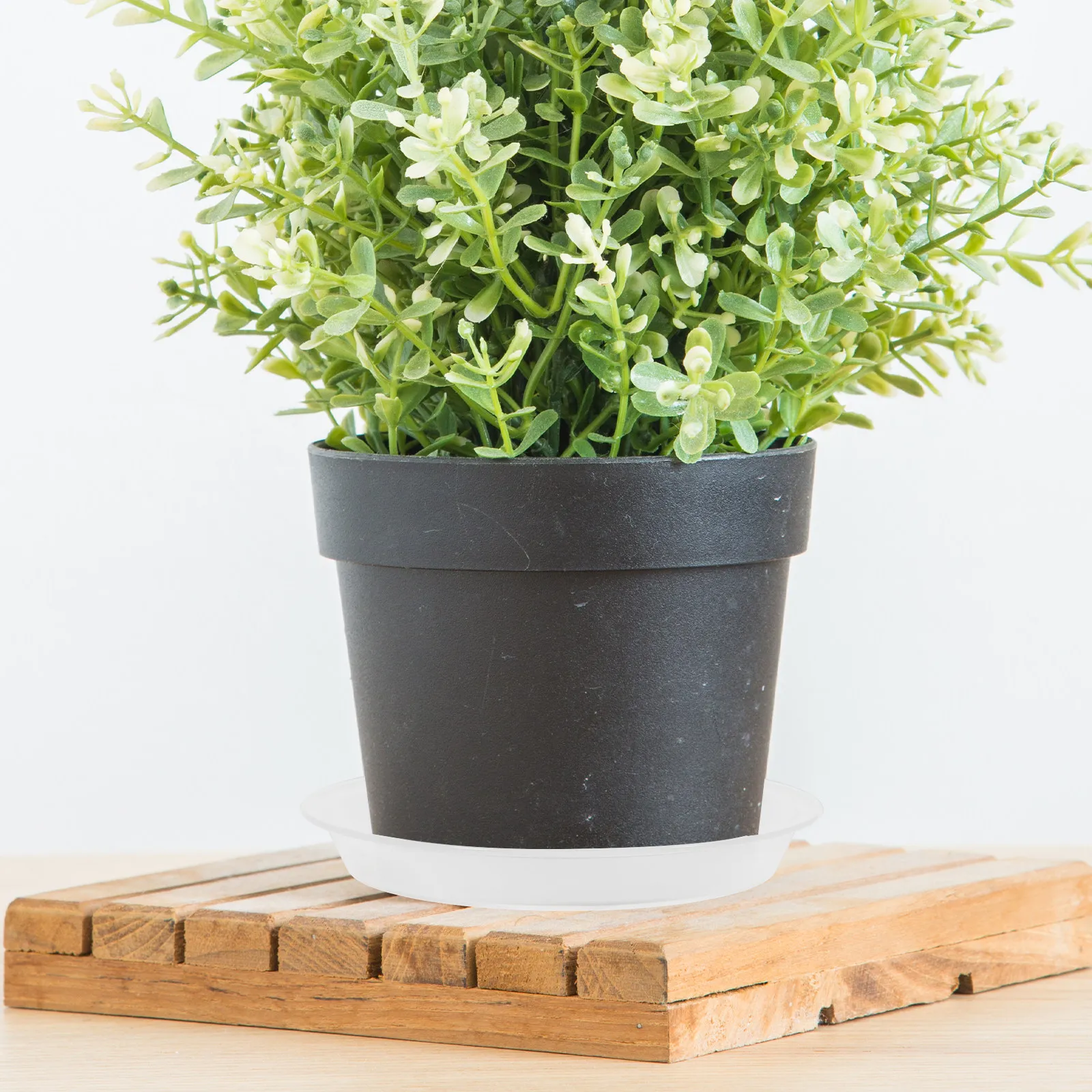 10Pcs Clear Plastic Planter Trays Round Flower Pot Bottom Trays Leak Proof Water Catcher Indoor Outdoor Plant Care Accessory