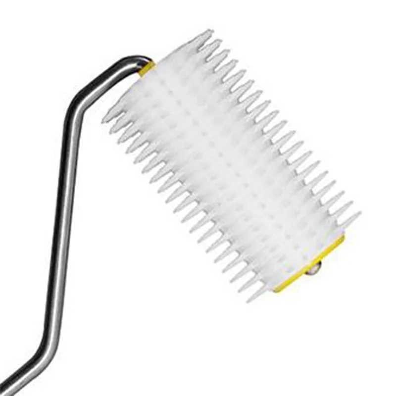 A56X 2PCS Premium Holzgriff Hive Uncapping Nadel Roller Kleber Pick-Up Platte Für Bienenzucht