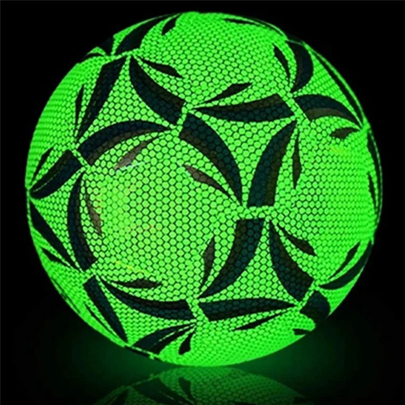 Luminous Size 4 Soccer Ball Size 4 Children's Football Dazzling Glow In The Dark Training And Game Ball Long-Lasting Brightness-