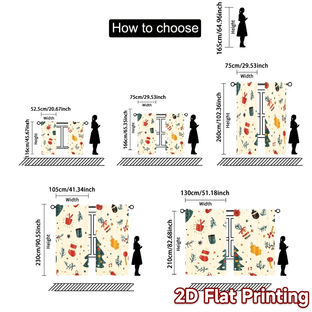 2 قطعة ، ستائر شجرة عيد الميلاد ثلج هدية الشتاء (3) ستائر أنيقة ومعالجة النافذة ستائر غزل متعددة الاستخدامات جميع المعيشة #3