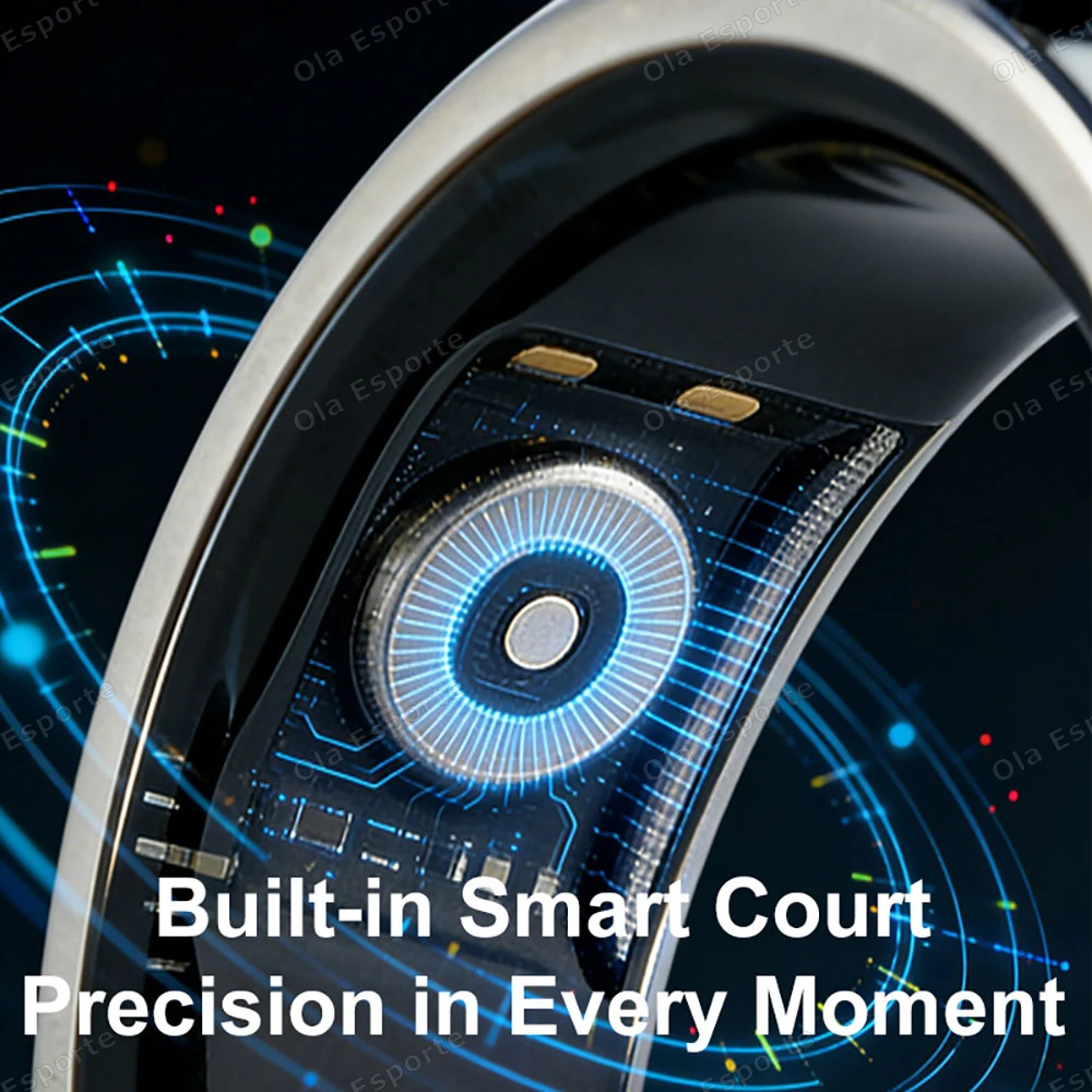 Smart Ring Vibration Alerts for Incoming Calls, Messages Heart Rate Monitor IP68 Waterproof Multi-sport Mode Smartring Man Women view 2