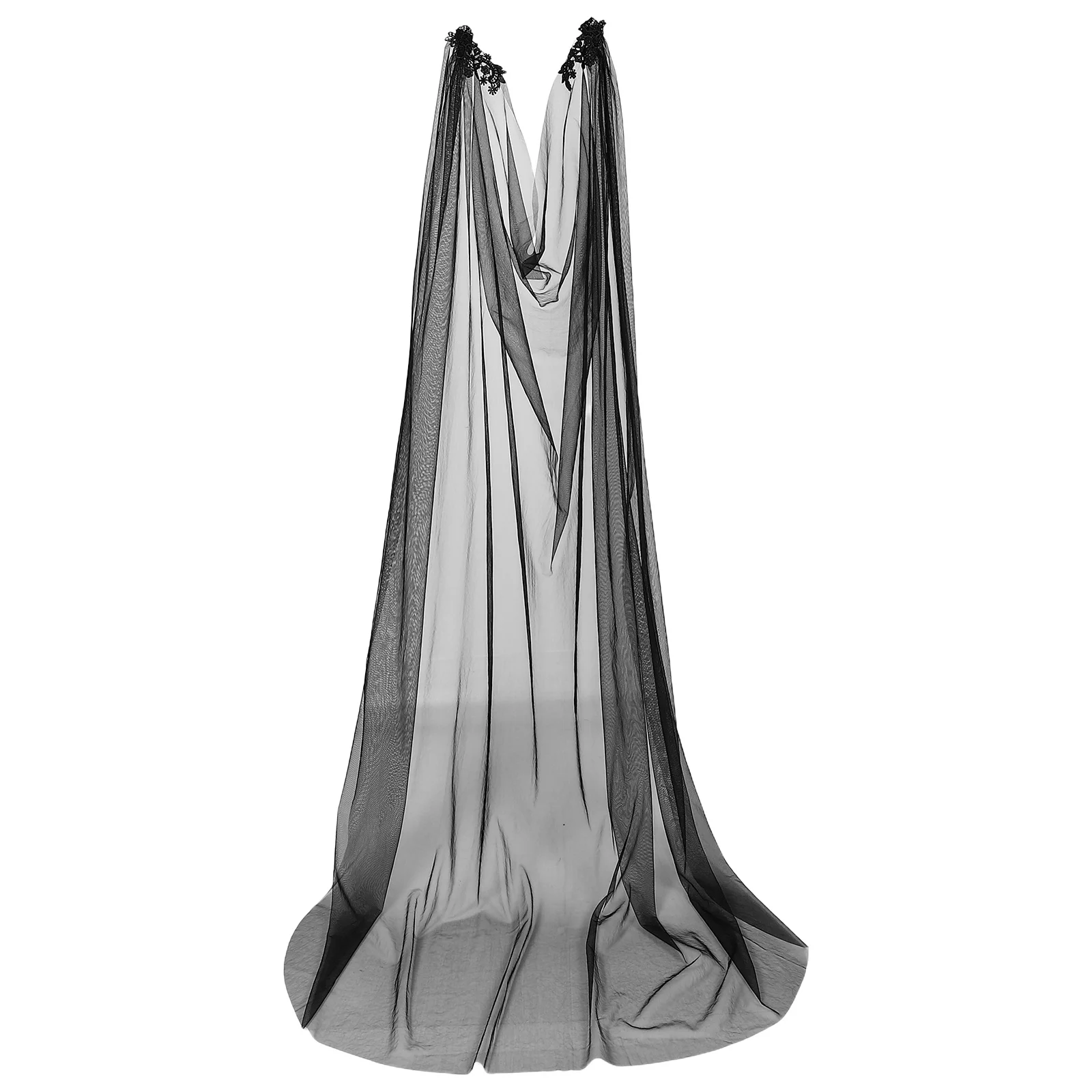 

Lace Wedding Shawl For Bride Long Tulle Cape Bridal Wrap Elegant Mesh Scarf Summer Outdoor Ceremony Photoready Accessory