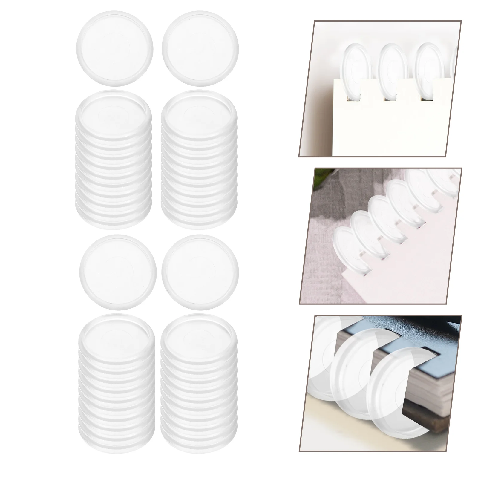 44 Pcs Photo Album Binder Buckle Loose Leaf Disc Binding Ring Round Buckles Black Plastic Rings Discs Office
