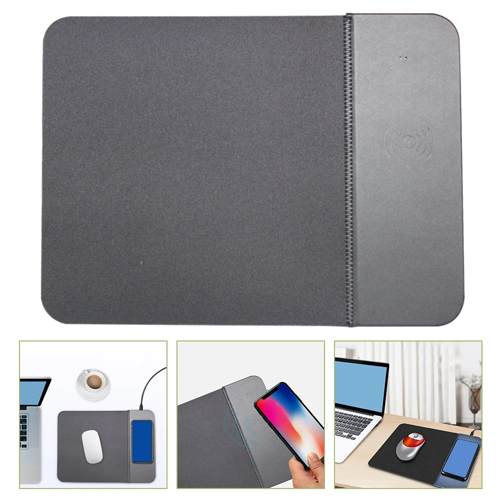 

Wireless Charging Mouse Pad 15W Fast Charge Multi-Functional Non-Slip Pu Foldable Mouse Mat For Gaming Office Use