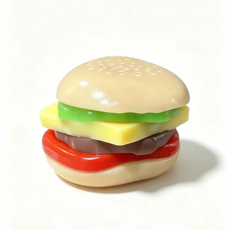 Simulation Hamburger Squishy Toy Soft Burger Squeeze Ball Stress Relief Fidget Vent Toy Anxiety Relief Sensory Toy Party Gift