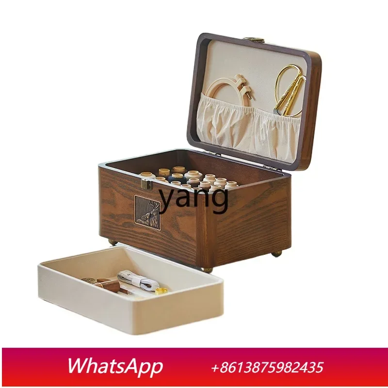 

CX solid wood portable large hand sewing tool set sewing storage box