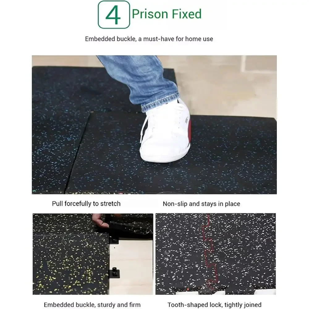 Gym Flooring: Protective Rubber Exercise Mats with Foam, Puzzle Tiles for Home Workout Rooms view 6
