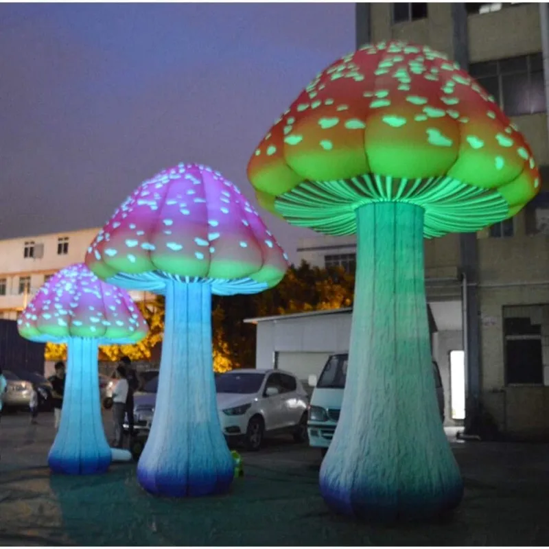 Mushroom Inflatable Multisize Inflatable  Full Printing Colored Mushroom Model Decor For Bar Party Stage Backyard