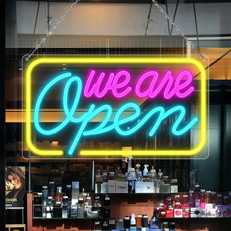 

We Are Open Neon Sign Dimmable Neon Open Business Signs LED Neon Light for Stores,Hotel,Bars,Restaurant Window or Wall Decor