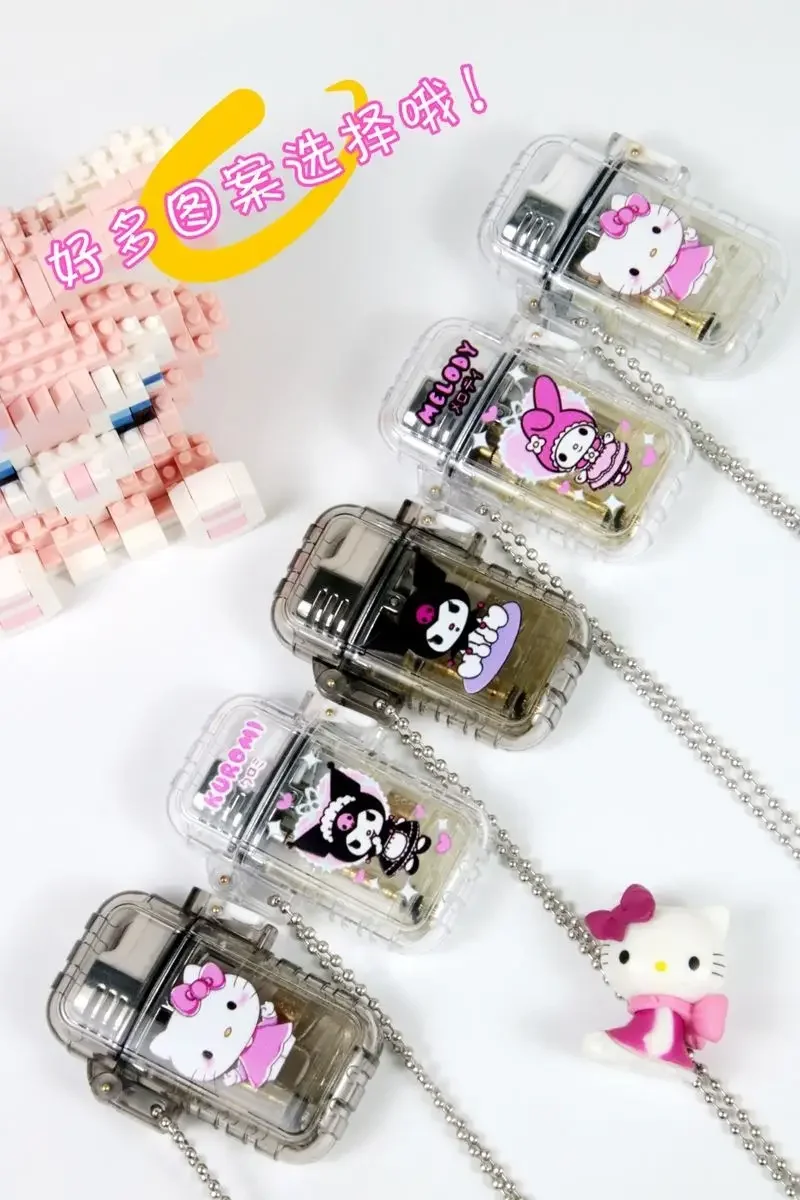 Waterproof Detachable Kulome Lighter Hello Kitty Waterproof Lighter Melody Sanrio Transparent Lighters Bar KTV Lighter Wholesale