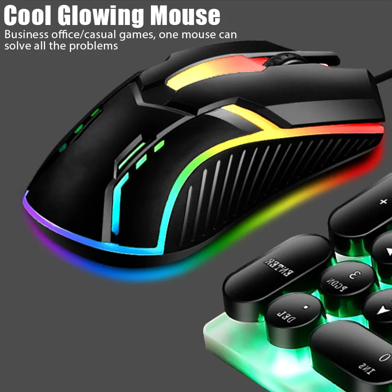 S1 USB Wired Gaming Mouse 7 Colors LED Backlight Ergonomics Gamer Mouse Flank Cable Optical Mice For Laptop Mice PC Desktop