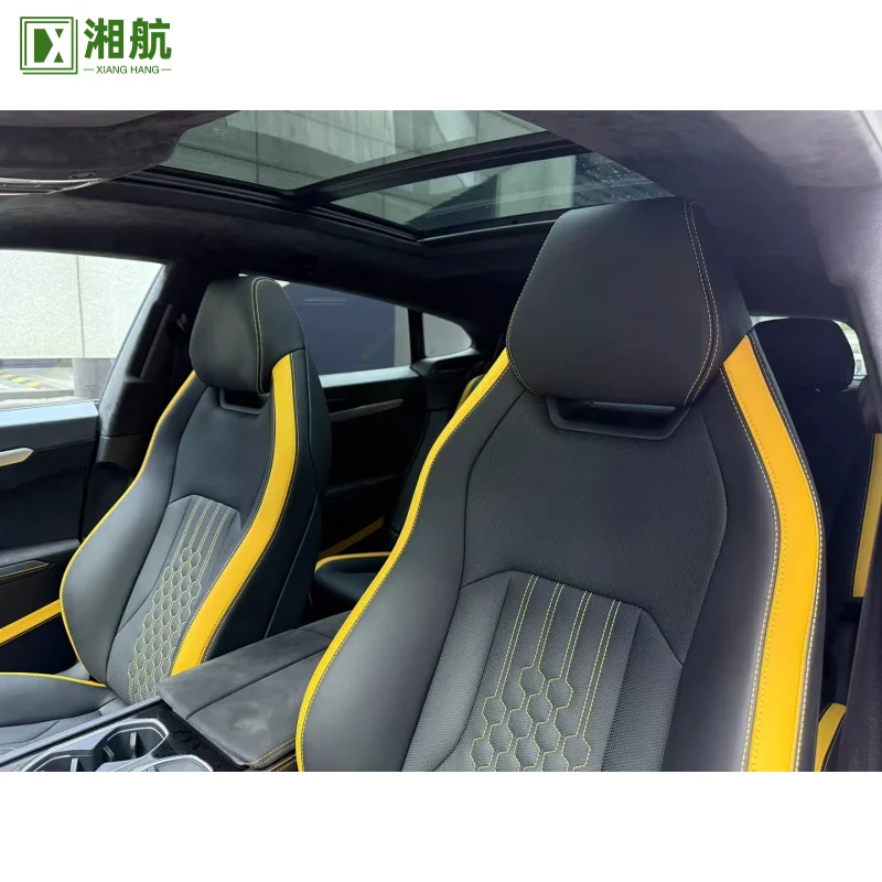 

Подходит для Lamborghini Urus 2018-2024, черный и желтый кожаный полный сменный чехол на автомобильное сиденье