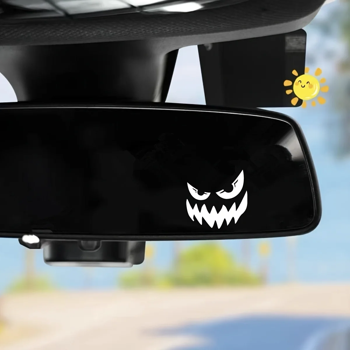 

Набор наклеек Evil Demon Smile, 4 шт., для украшения лобового стекла зеркала автомобиля