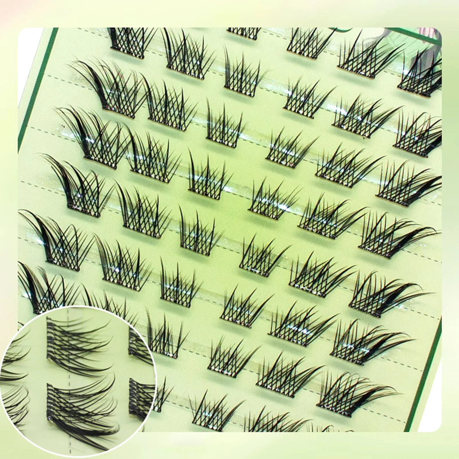 No Glue Fake Eyelash extenstions Clusters Fox- eye manga lashes Vivid Daily false eyelashes Extension for Beauty Cosplay makeup