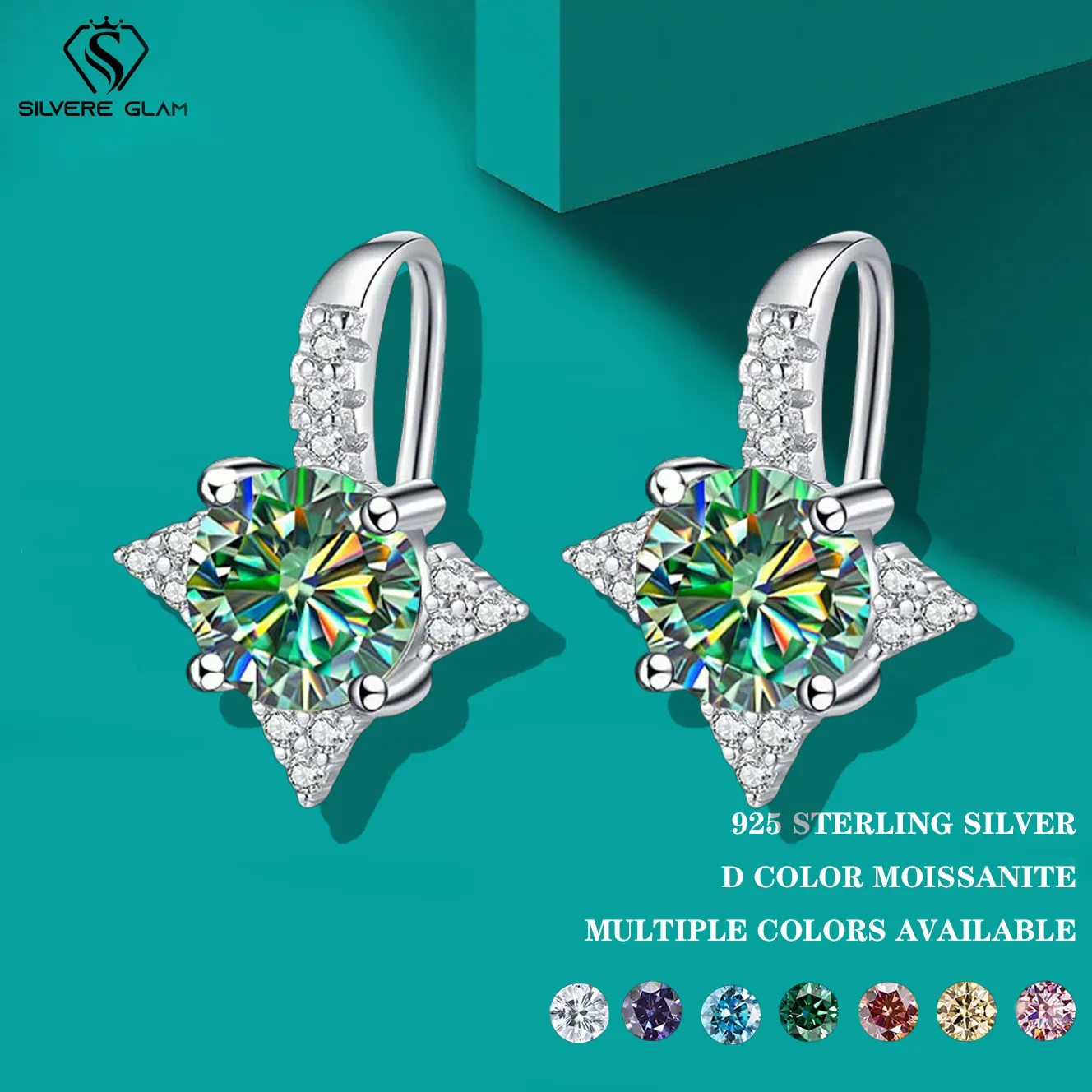 

TY 0,5-1CT серьги из стерлингового серебра 925 пробы с муассанитом для женщин, серьги со сверкающими звездами цвета D, изысканные роскошные ювелирные изделия с лабораторным бриллиантом