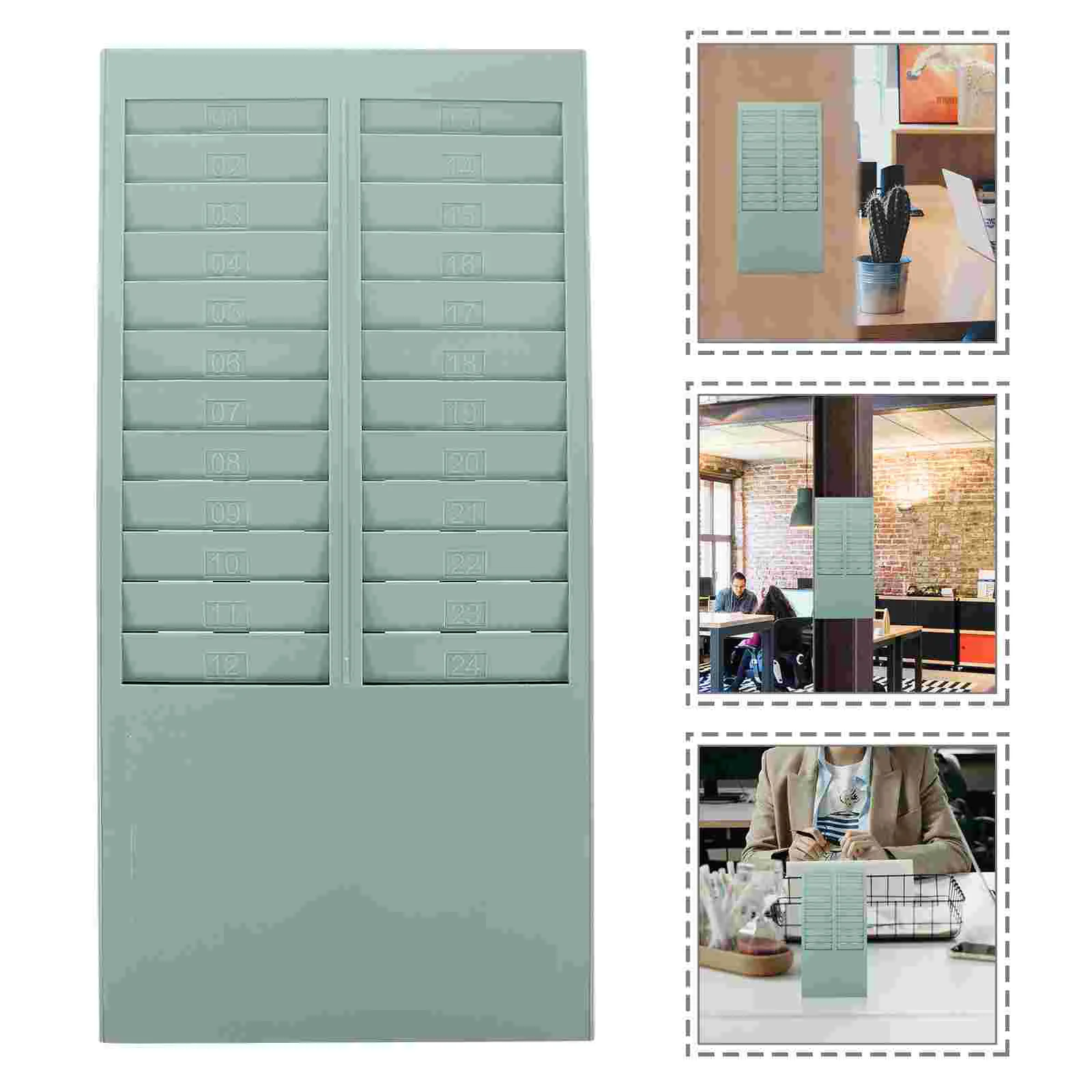 

24 Slots Offical Organizer for Attendance Time Storage Rack Cards Machine Accessory Shelves Key Holder