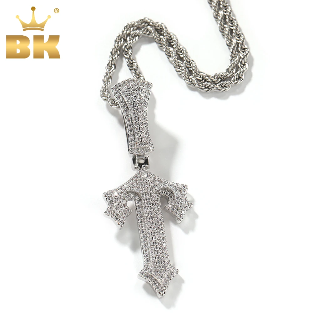 

TBTK Spiny Letter A-Z Name Pendant DIY Initial Letter Iced Out Cubic Zirconia Charm Choker Necklace Hiphop Jewelry