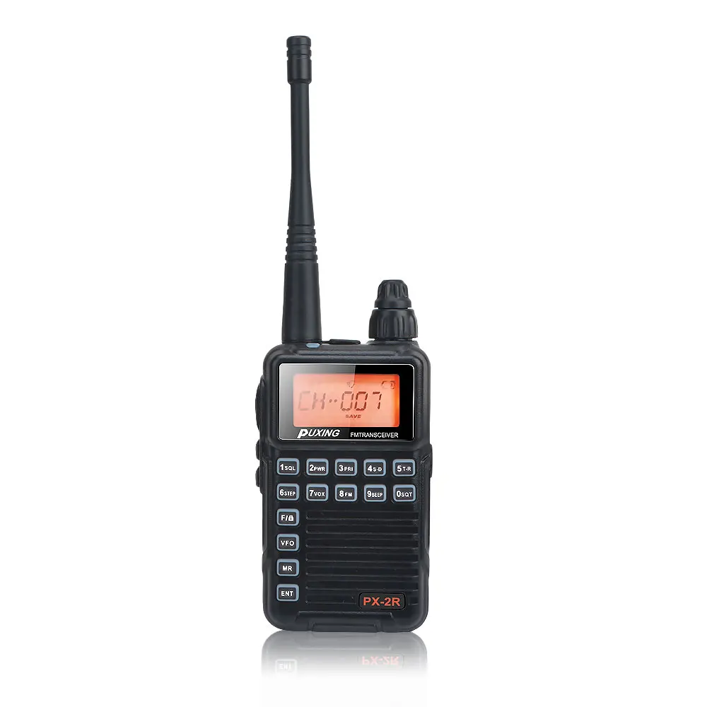 PX-Radio PUXING PX-2R Mini Compact, transmisión de banda única UHF, recepción de banda dual VHF UHF, 2W, FM VOX, Walkie Talkie, 400-470MHz