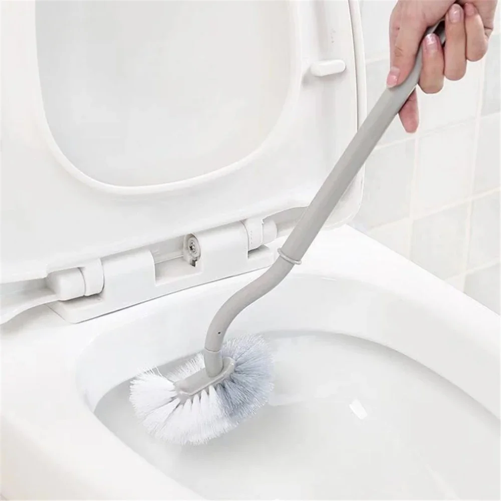 

1PC Toilet Brush Dead Corner Decontamination Cleaning Double Side Curved Plastic Brush Toilet Bathroom Long Handle Brush Ecoco