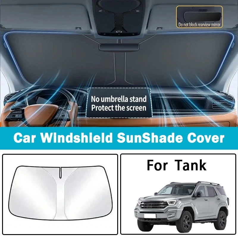 

For Tank 300 400 500 Car Sunshade Sun Protection Heat Insulation Front Windshield Parasol
