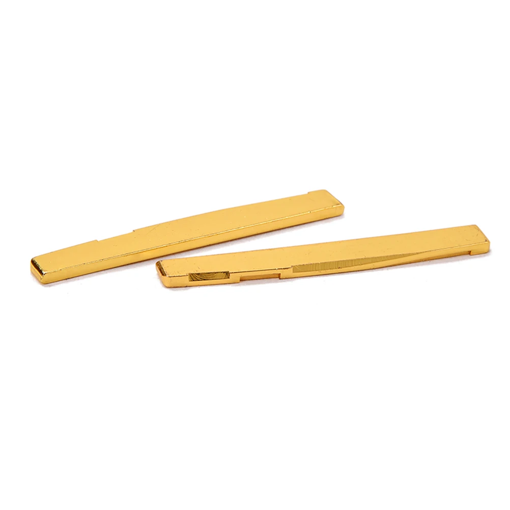 

2pcs 73.8Mm Bridge Saddle Brass Gold Plated Acoustic Folk Guitar Replacement Parts High Quality Compatible For Clarity Sustain