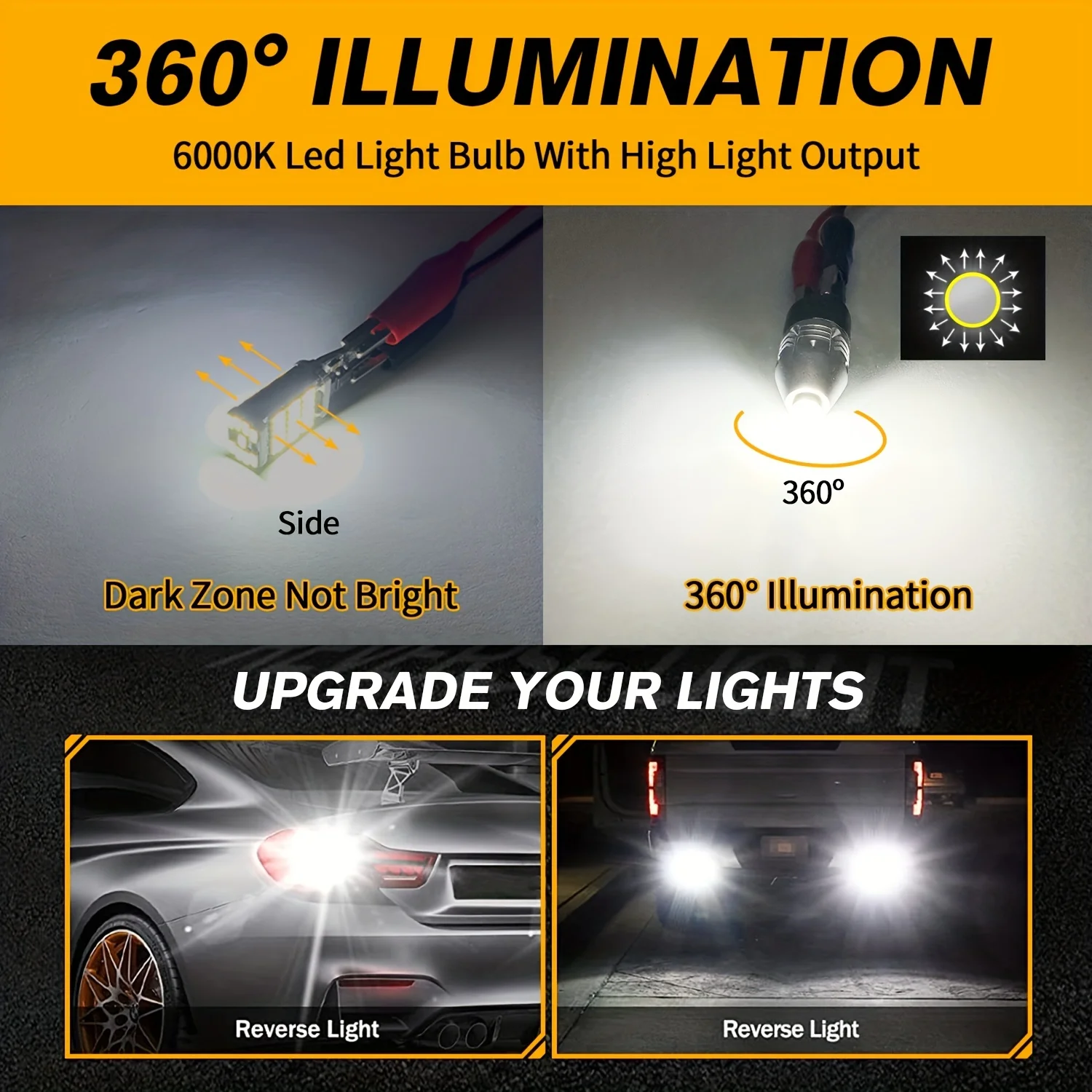 912 921 LED Bulbs for Backup Reverse Light Bulb T15 LED Backup Light 6000K White 360 Degree Lighting W16W 906 Super Bright Light