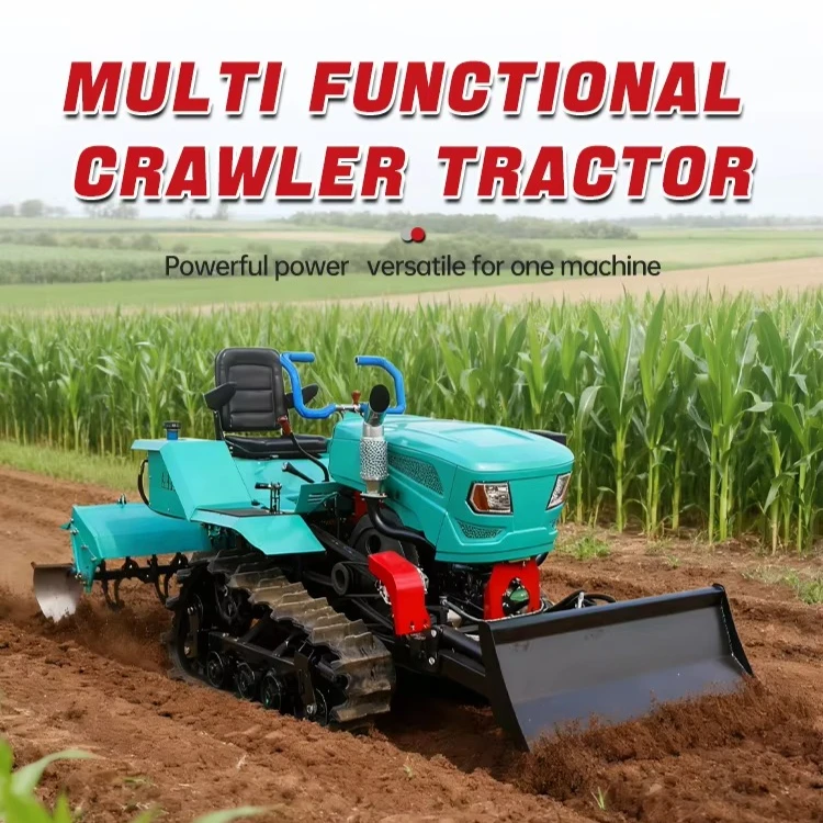Factory Supply Agricultural Farm Equipment Rotary Tiller Cultivator Tractors Rubber Track Tractor for Agriculture