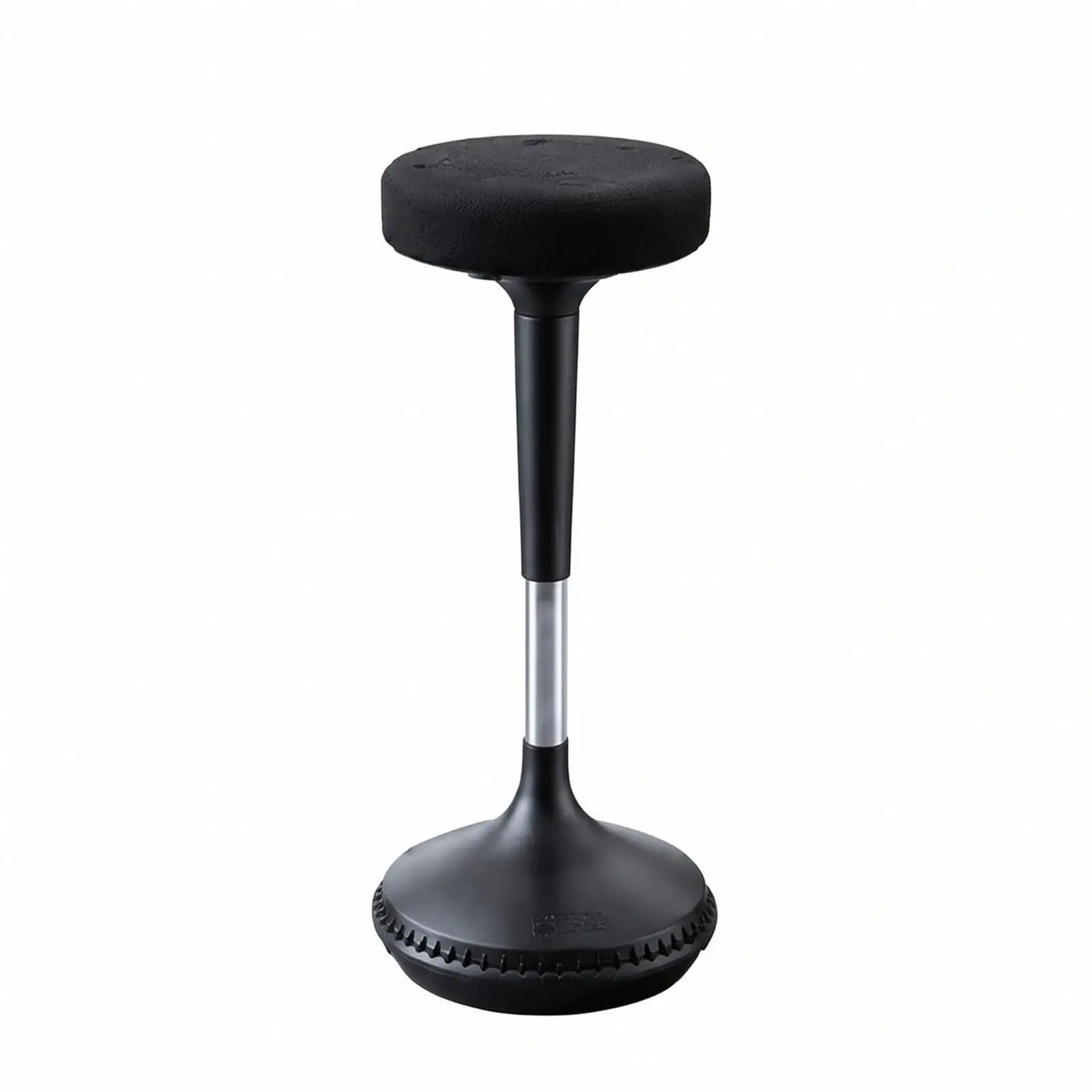 Black Swivel Bar Seat for Creative Studio with Tilt Rock Motion and Padded Comfortable Stool Top