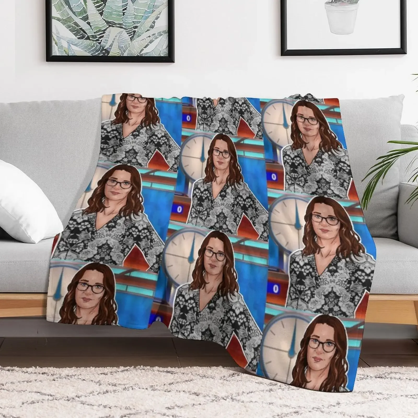 Celebrating the icons - Susie Dent from Countdown Throw Blanket Sofas funny gift for sofa heavy to sleep Blankets