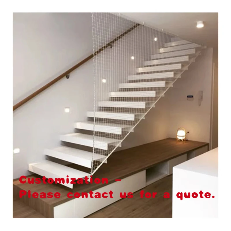 custom.Modern North American Code Glass Floating Stairs Durable Interior Staircase Hall Application