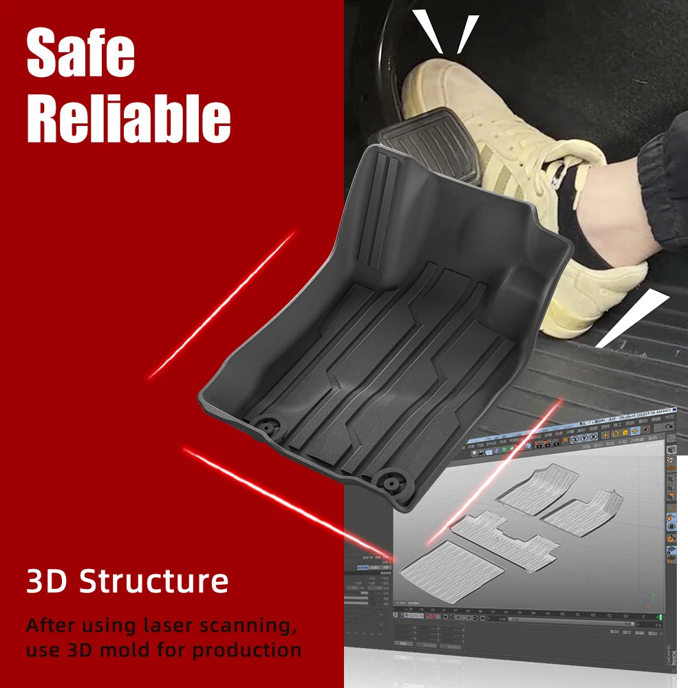 TPE 3D Car Floor Mat for Mitsubishi Pajero Bobcat 2011-2020 RHD Fuel 7 Seater Waterproof Non-slip Car Mat