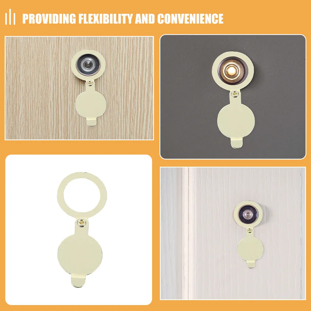 2Pcs Copper Peephole Cover For Front Door Family Plate Back Privacy Viewer Cap Rustproof Easy