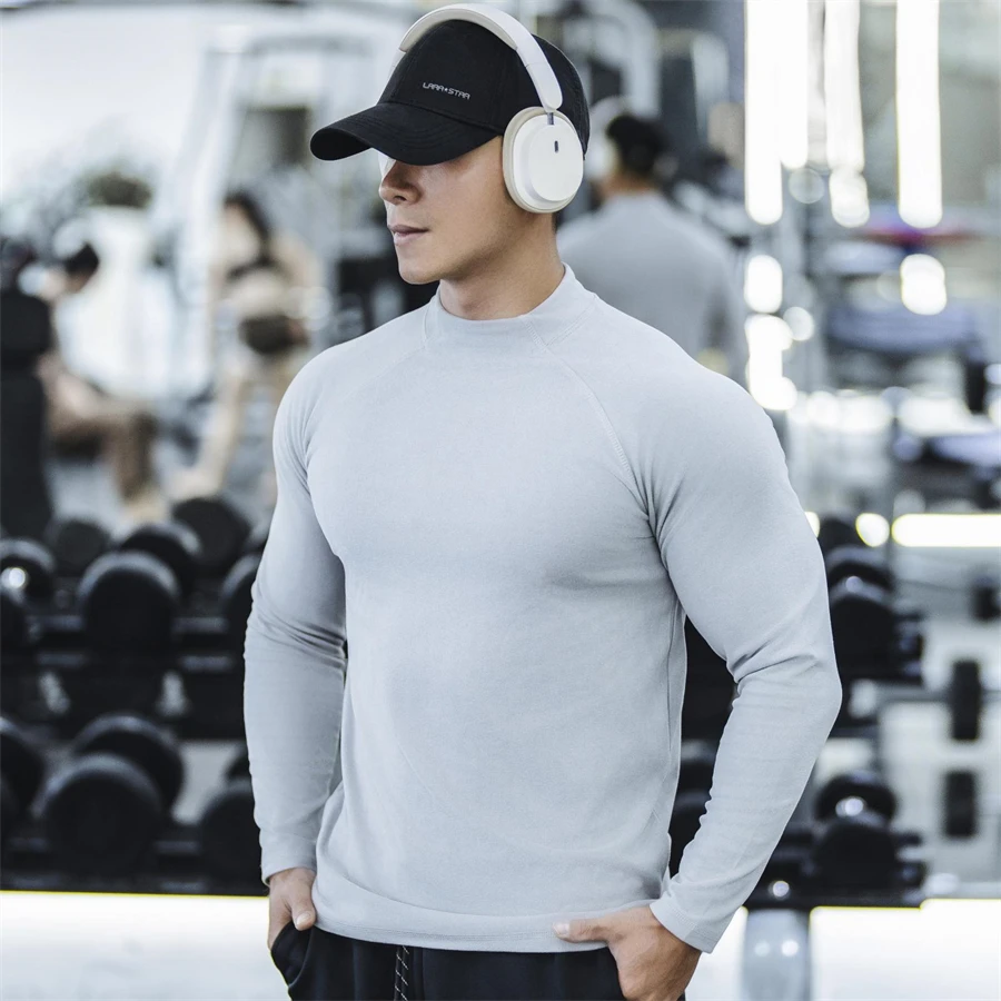 Gym Mens Sport Long Sleeve Compression T-shirt Quick Dry Running Shirt Casual Top Bodybuilding Singlets Male Fitness Sweatshirt