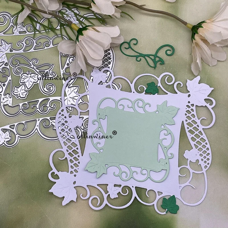 

Leaves and flowers frame Metal Cutting Dies for DIY Scrapbooking Album Paper Cards Decorative Crafts Embossing Die Cuts