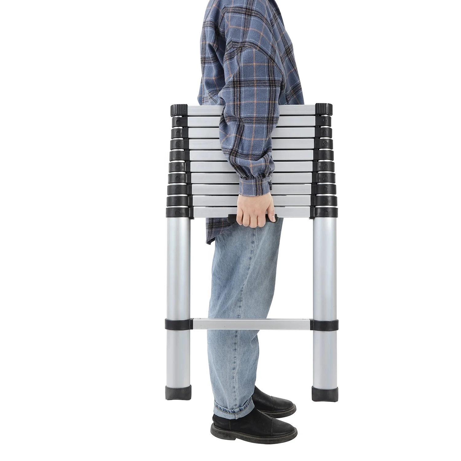 6.1M Lightweight Portable Aluminum Telescopic Folding Ladder Climbing Stairs