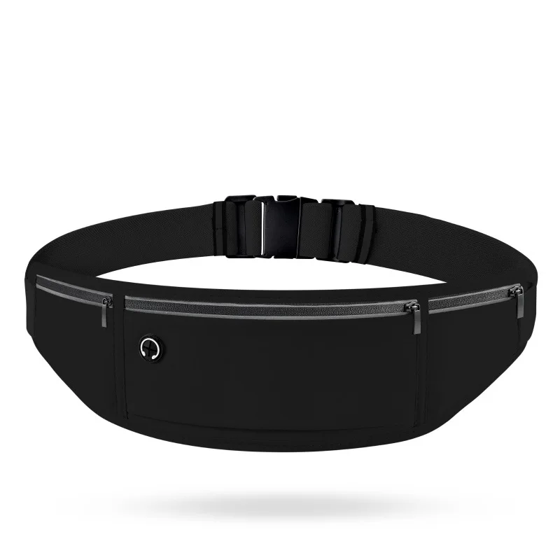 Running Waist Bag for Men Women Waterproof Sports Fanny Pack Belt with Reflective Strip & 3 Pockets Workout Hiking Travel image 2