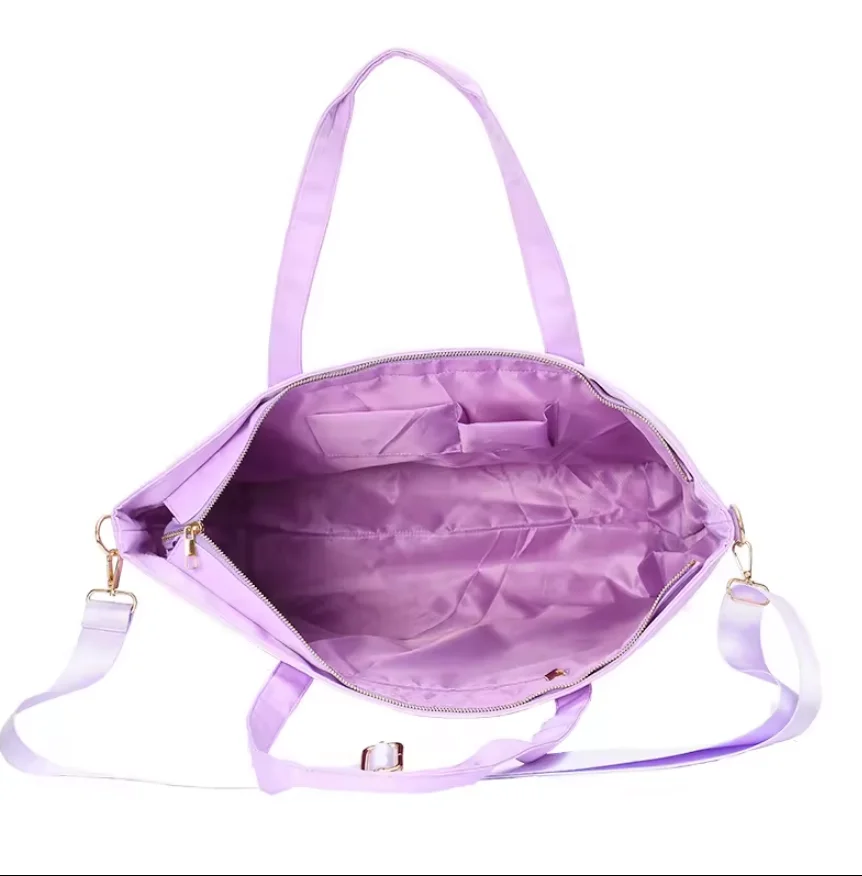 Bolso cruzado impermeable de gran capacidad para mujer, bolso de viaje de nailon, bolso de mano personalizado con parche, M/L