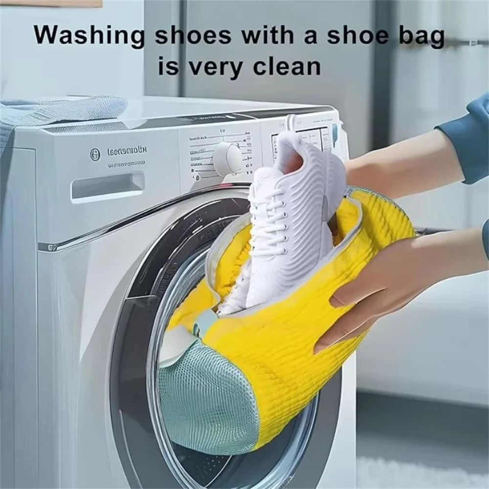 Laundry Bags Shoe Washing Machine Bag Drying Bag with Rich Fluff Inside Remove Dirt Washing Bag Anti-Deformation Shoes Organizer