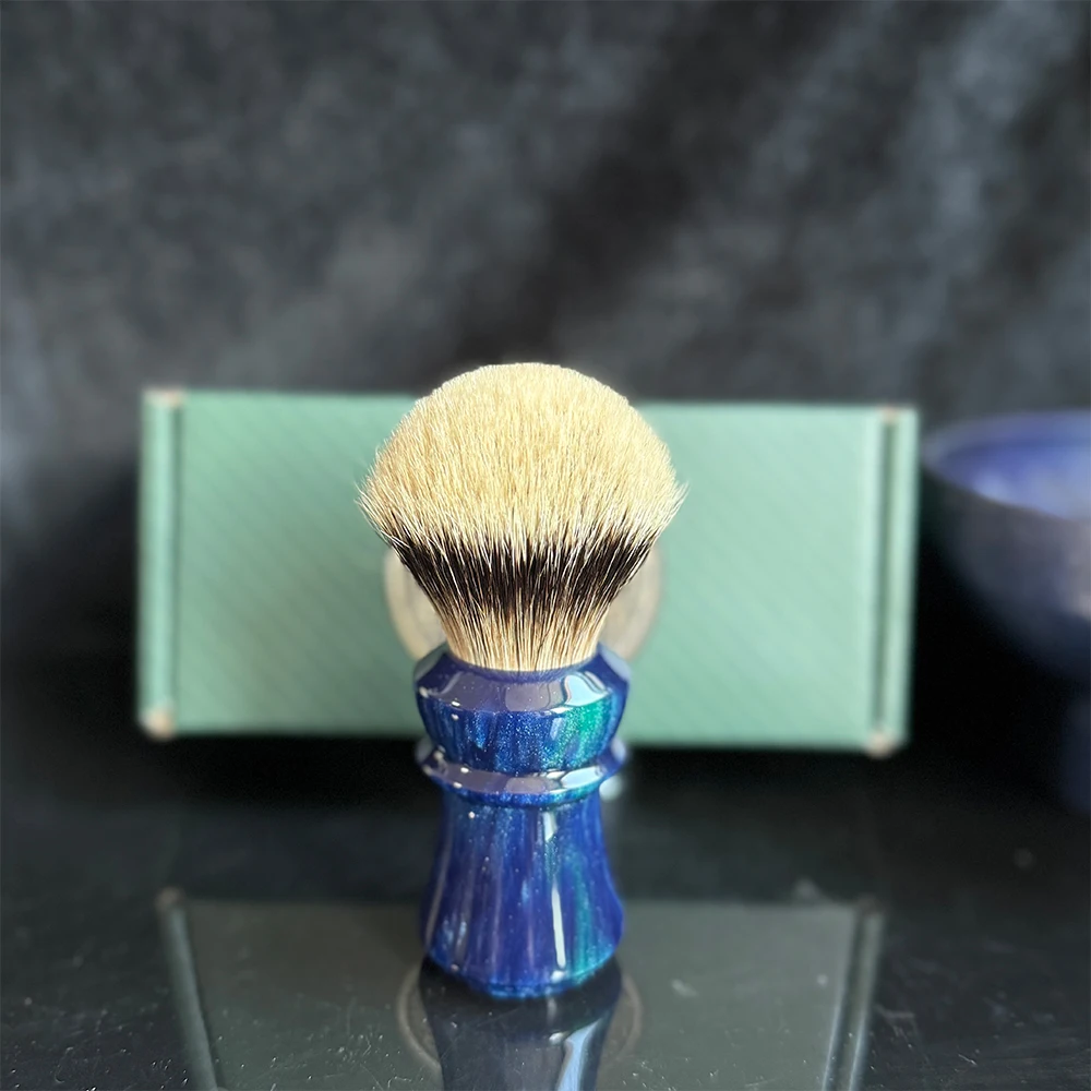 GDMG Shaving Brush - Natural animal hair  Nishang Aurora Blue Handle