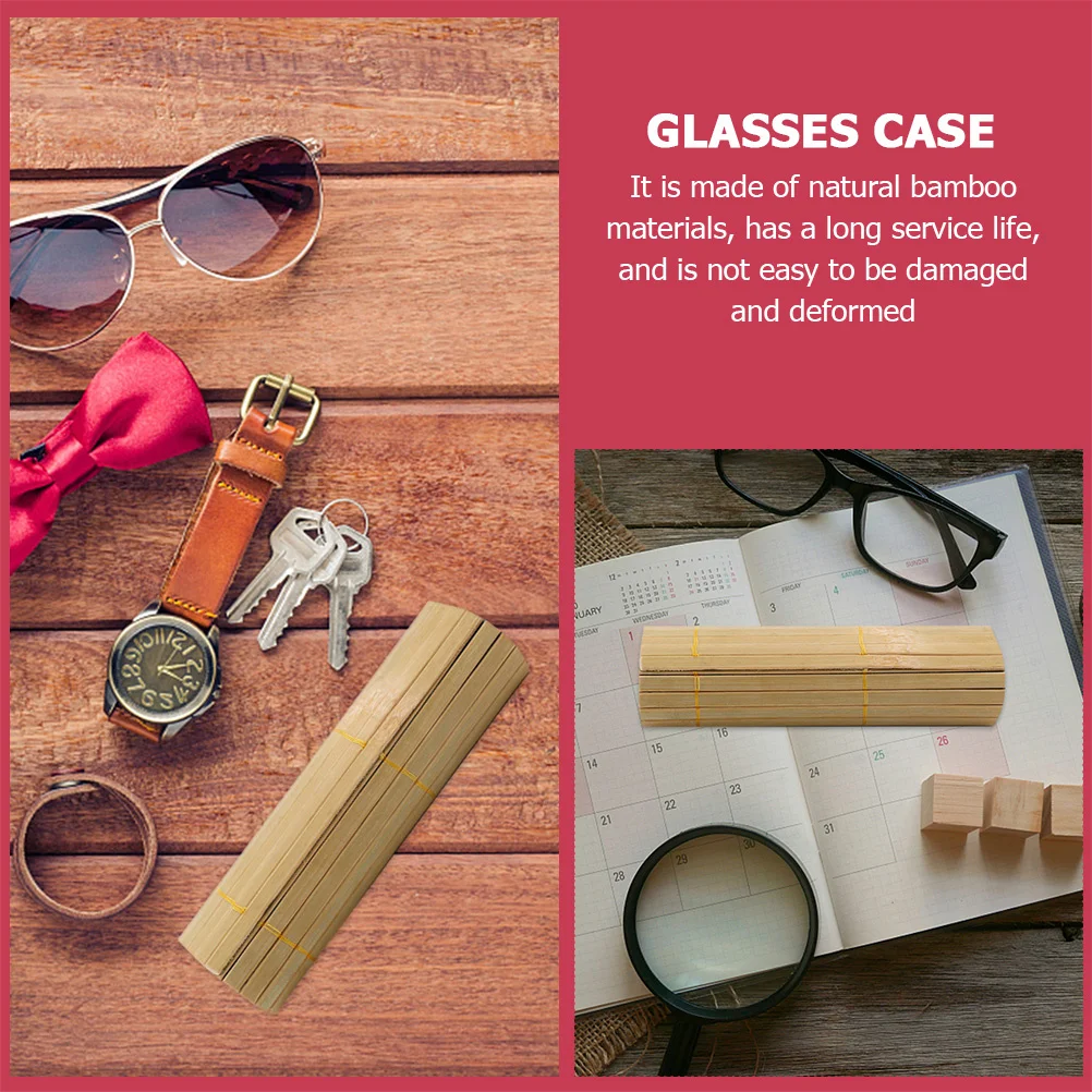 حافظة نظارات من الخيزران حاوية نظارات بيضاوية مقاومة للغبار صندوق تخزين النظارات الشمسية المحمولة للسفر للاستخدام اليومي حامل طول النظر الشيخوخي