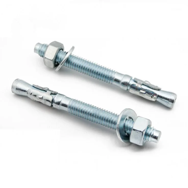 4.8 Grade Galvanized Blue-white/Yellow Carbon Steel Concrete Anchor Wedge Anchor Through Bolt